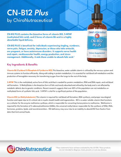 CN B12 Plus - Contains Bioactive Forms Of Vitamin B6, B12, and Methylated Folic Acid